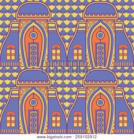 Vector Modern Geometric Tiles Pattern. Color Lined Shape. Abstract Art Hourses Seamless Luxury Backg