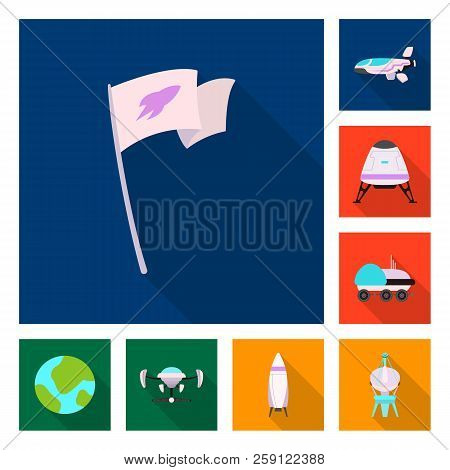 Isolated Object Of Mars And Space Logo. Set Of Mars And Planet Stock Vector Illustration.