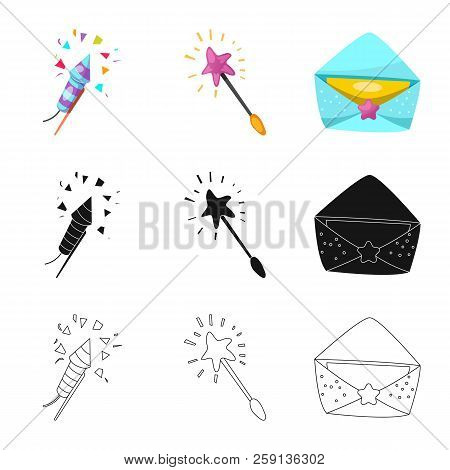 Vector Illustration Of Party And Birthday Sign. Set Of Party And Celebration Stock Vector Illustrati