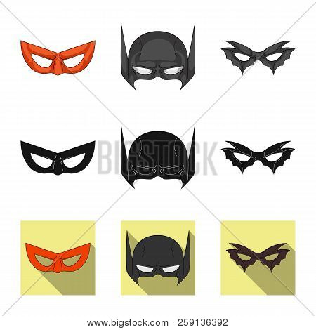 Vector Design Of Hero And Mask Icon. Collection Of Hero And Superhero Vector Icon For Stock.