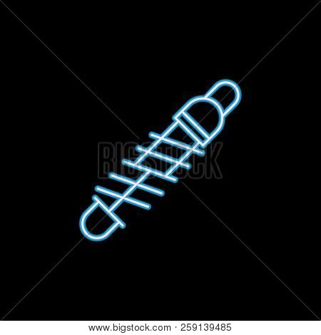 Shock Absorbers Icon In Neon Style. One Of Motobike Collection Icon Can Be Used For Ui, Ux