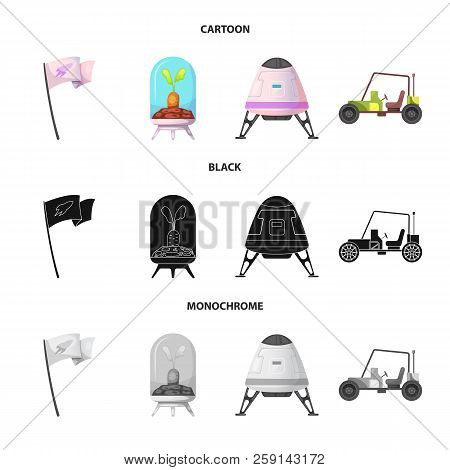 Isolated Object Of Mars And Space Sign. Set Of Mars And Planet Vector Icon For Stock.