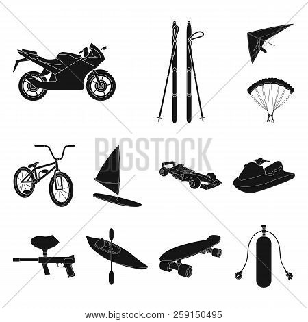Extreme Sport Black Icons In Set Collection For Design.different Kinds Of Sports Vector Symbol Stock