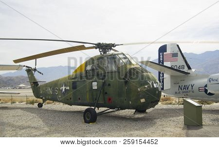 Palm Springs, Usa - April 7, 2018: Sikorsky H-34 (s-58), Palm Springs Air Museum Palm Springs, River