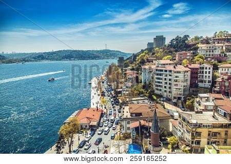 Aerial View Of Bosphorus And Fortress Rumeli Hisari