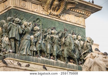 Monument In Honor Of Victor Emmanuel Ii Which Is In Piazza Del Duomo