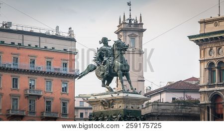 Monument In Honor Of Victor Emmanuel Ii Which Is In Piazza Del Duomo