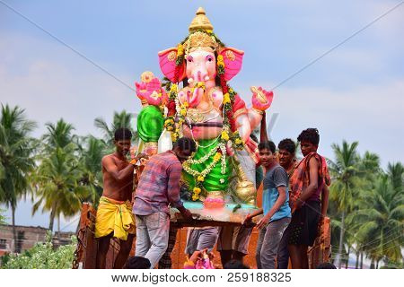 Anaipatti, Tamilnadu - India - September 15 2018: Ganesh Chaturthi Celebrations