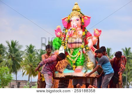Anaipatti, Tamilnadu - India - September 15 2018: Ganesha Chaturthi Celebrations