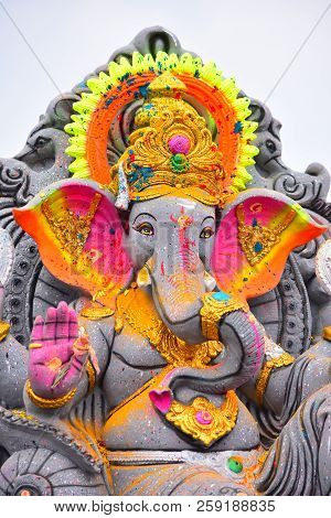 Anaipatti, Tamilnadu - India - September 15 2018: An Idol Of Hindu Lord Ganesha