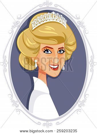 Lady Diana Princess Of Wales Vector Caricature
