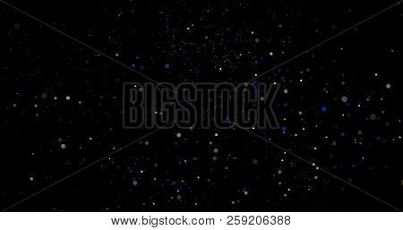Flying Dust Particles On A Black Background