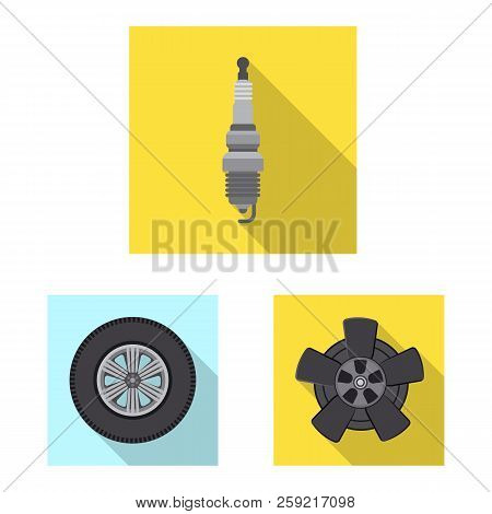 Vector Illustration Of Auto And Part Logo. Set Of Auto And Car Vector Icon For Stock.