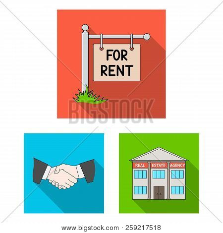 Realtor, Agency Flat Icons In Set Collection For Design. Buying And Selling Real Estate Vector Symbo