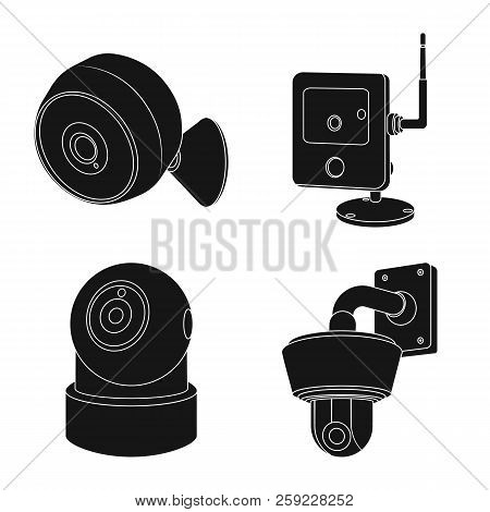 Vector Design Of Cctv And Camera Symbol. Set Of Cctv And System Vector Icon For Stock.