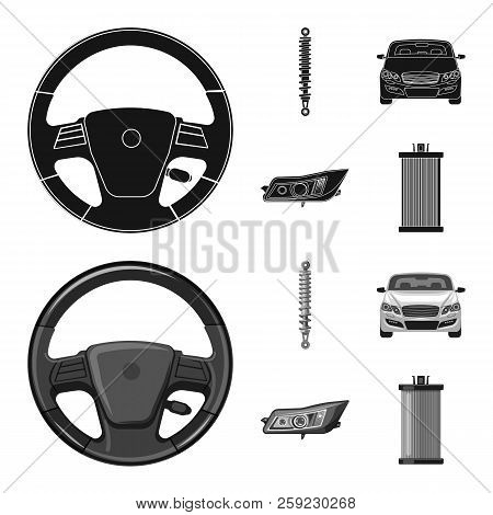 Vector Illustration Of Auto And Part Icon. Set Of Auto And Car Stock Symbol For Web.