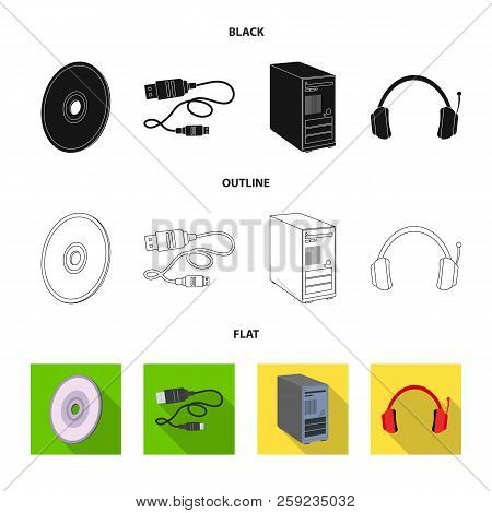 Vector Design Of Laptop And Device Icon. Collection Of Laptop And Server Stock Symbol For Web.
