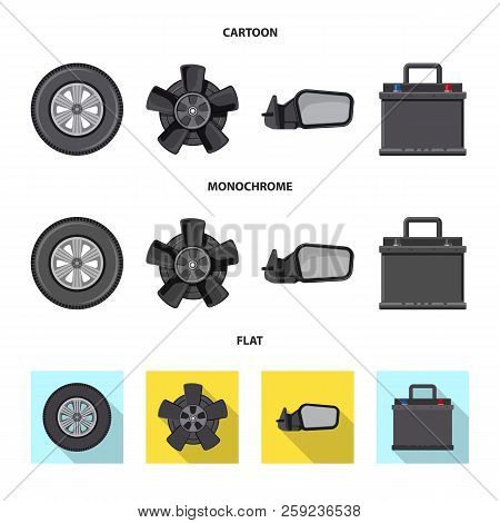 Vector Illustration Of Auto And Part Sign. Set Of Auto And Car Vector Icon For Stock.