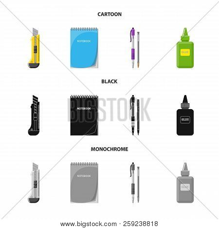 Isolated Object Of Office And Supply Symbol. Set Of Office And School Vector Icon For Stock.