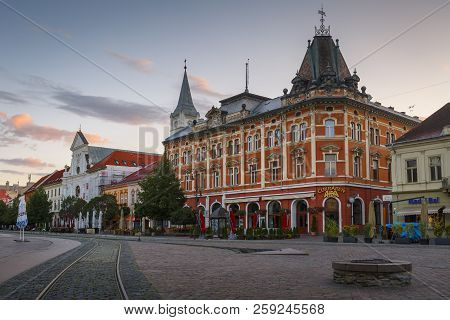 Kosice, Slovakia - August 12, 2018: Neo-renaissance Andrassy Palace In The Main Square Of Kosice Cit
