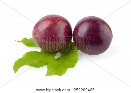 Passion Fruit Isolated On A White Background With Clipping Path