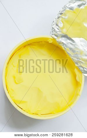 Margarine In Box Packaging On White Background