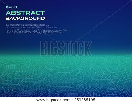 Abstract Of Glowing Stipe Line Pattern On Green Blue Background, Illustration Vector Eps10