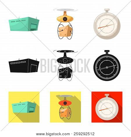 Vector Illustration Of Goods And Cargo Logo. Collection Of Goods And Warehouse Stock Symbol For Web.