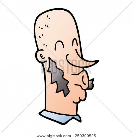 cartoon doodle man with side burns