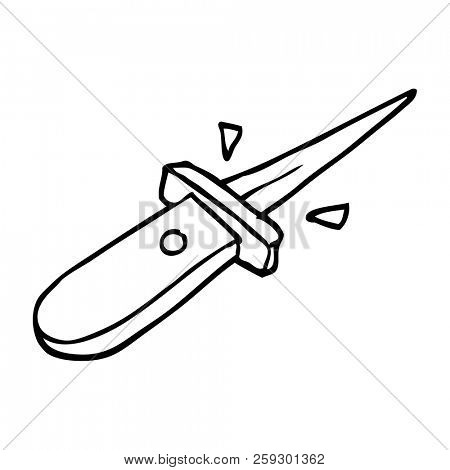 line drawing cartoon flick knife snapping open
