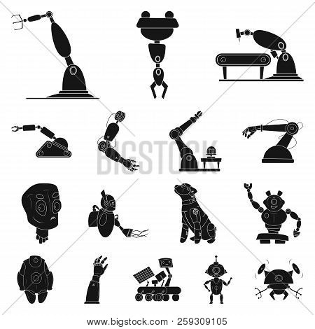 Vector Design Of Robot And Factory Icon. Set Of Robot And Space Stock Symbol For Web.