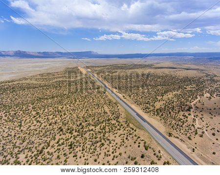 Aerial View Of Horse Canyon And Us Route 191 In Central Utah, Usa.