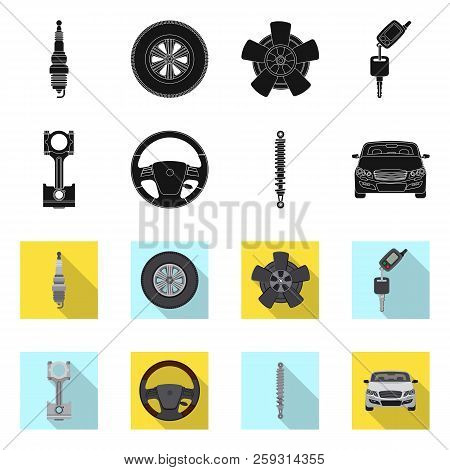 Vector Illustration Of Auto And Part Logo. Set Of Auto And Car Vector Icon For Stock.
