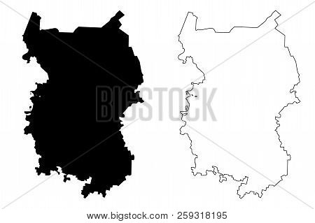 Omsk Oblast (russia, Subjects Of The Russian Federation, Oblasts Of Russia) Map Vector Illustration,