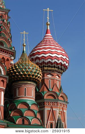 Slavná ulice Vasila Blaženého na Rudém náměstí v Moskvě, Rusko