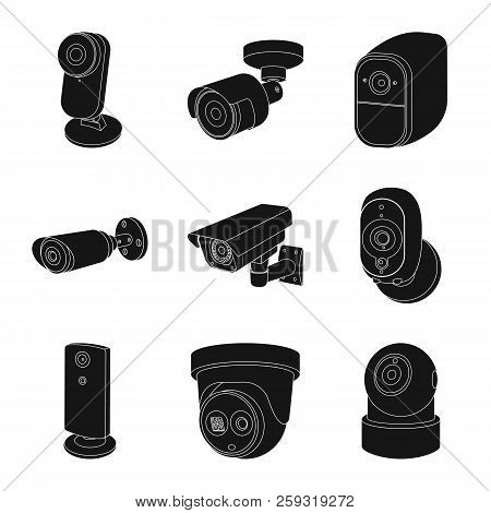 Vector Illustration Of Cctv And Camera Symbol. Set Of Cctv And System Vector Icon For Stock.