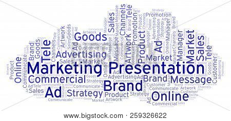 Word Cloud With Text Marketing Presentation. Wordcloud Made With Text Only.