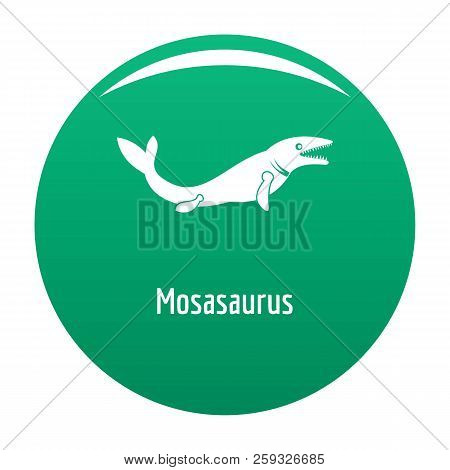 Mosasaurus Icon. Simple Illustration Of Mosasaurus Icon For Any Design Green