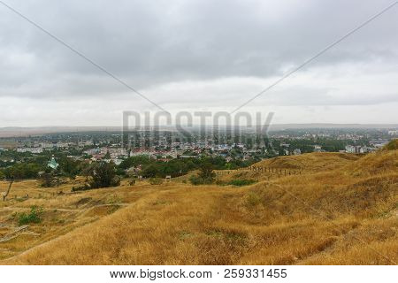 Top View Of The City Of Kerch And The Ruins Of The Ancient Greek Panticapaeum On Mount Mithridates O