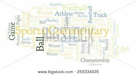 Sports Commentary Word Cloud. Made With Text Only.