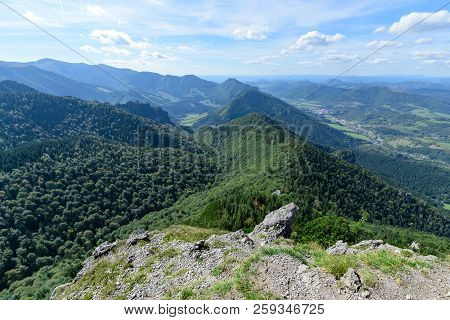 Rocky Peak Of Little Rozsutec Hill In The National Park Mala Fatra, Slovakia.