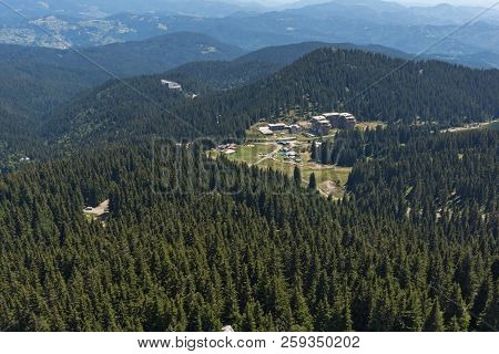 Summer Landscape Of Rhodope Mountains From Snezhanka Tower Near Ski Resort Pamporovo, Smolyan Region