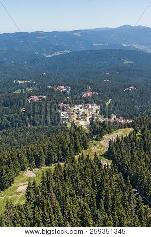 Summer Landscape Of Rhodope Mountains From Snezhanka Tower Near Ski Resort Pamporovo, Smolyan Region