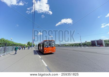 Nizhny Novgorod, Russia. - June 21.2018. Parking Of Bus Shuttles For Delivery Of Fans To The Footbal