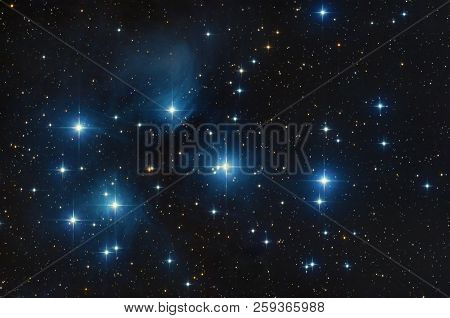 The Pleiades With Its Stunning Blue Nebulae