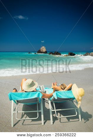 Couple at the beach in Greece