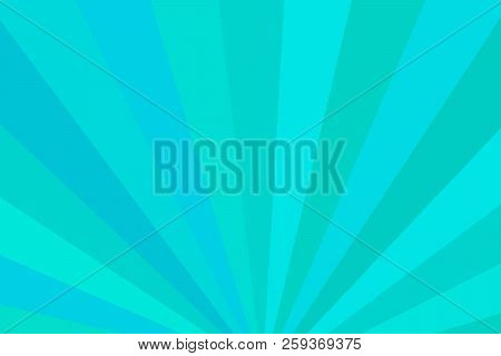 Blue And Green Rays. Radial Rays Abstract Background. Colorful Background For Your Design. Vector Il