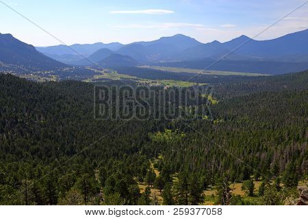 Scenic Views From Trail Ridge Road, Rocky Mountain National Park In Colorado, Usa.