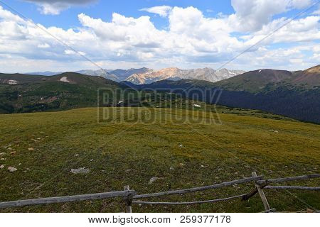 Scenic Views From Trail Ridge Road, Rocky Mountain National Park In Colorado, Usa.