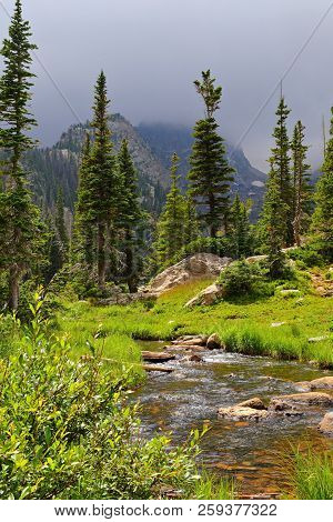 Tyndall Creek In The Rocky Mountain National Park, Colorado, Usa.